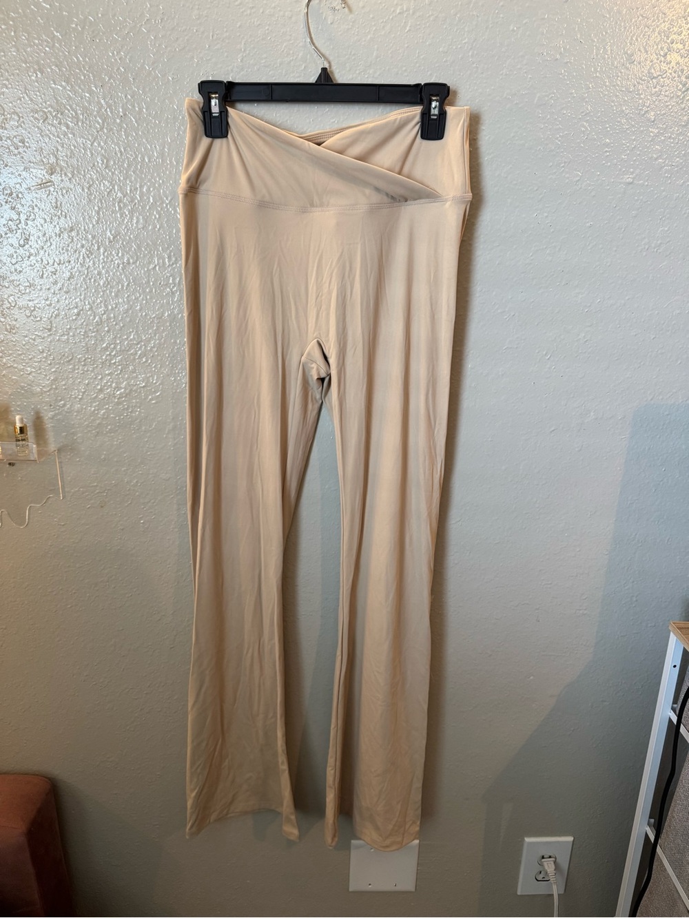Forever 21 Beige Wide-Leg High-Rise Flare Pants